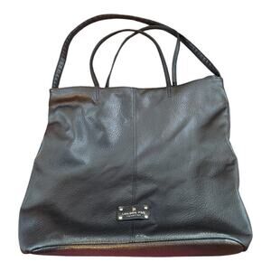 London Fog large tote Laura faux leather Black bag